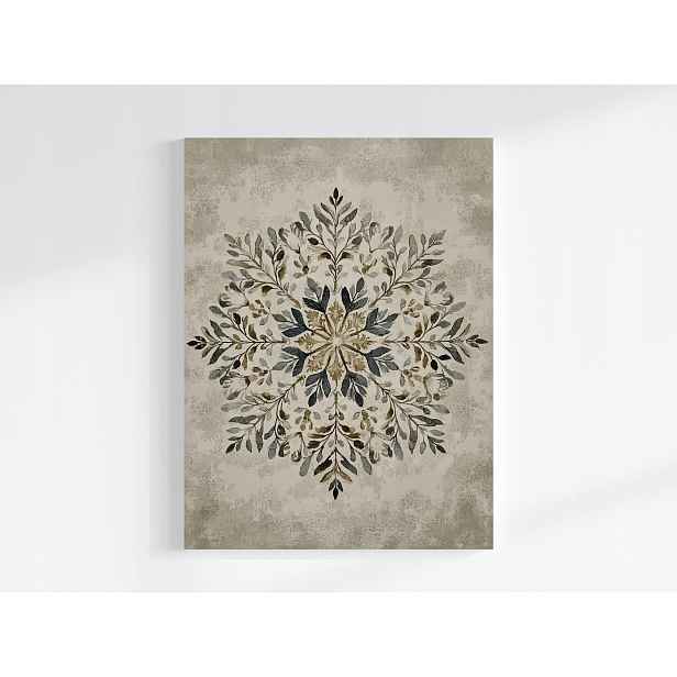 Obraz Na Plátně Obraz Na Plátně Sněhová Vločka Mandala Scandi Boho 60x80