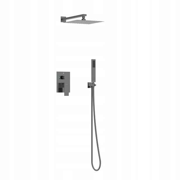 Podomítková Sprchová Baterie Cascade Gun Metal S Dešťovou Sprchou Balneo