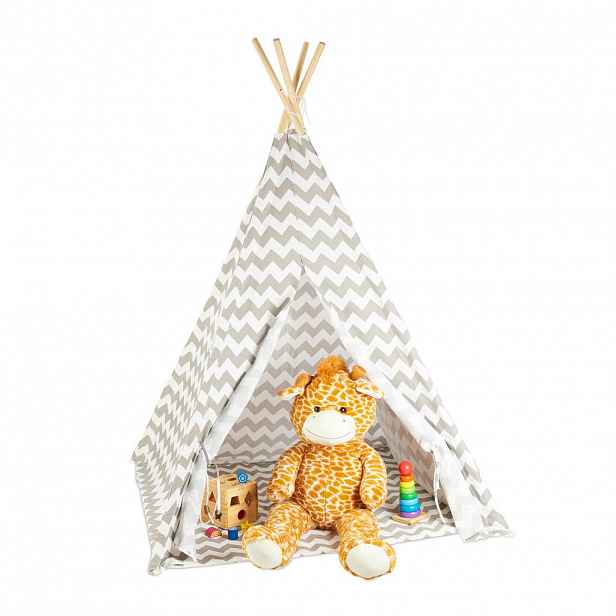 Relaxdays STAN bílá šedá dětské tipi
