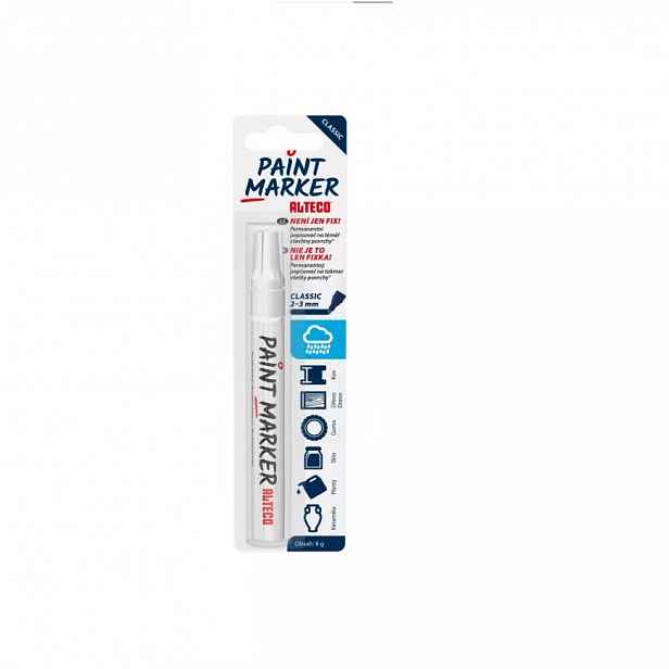 ALTECO permanentní popisovač Paint Marker bílý 1-3mm