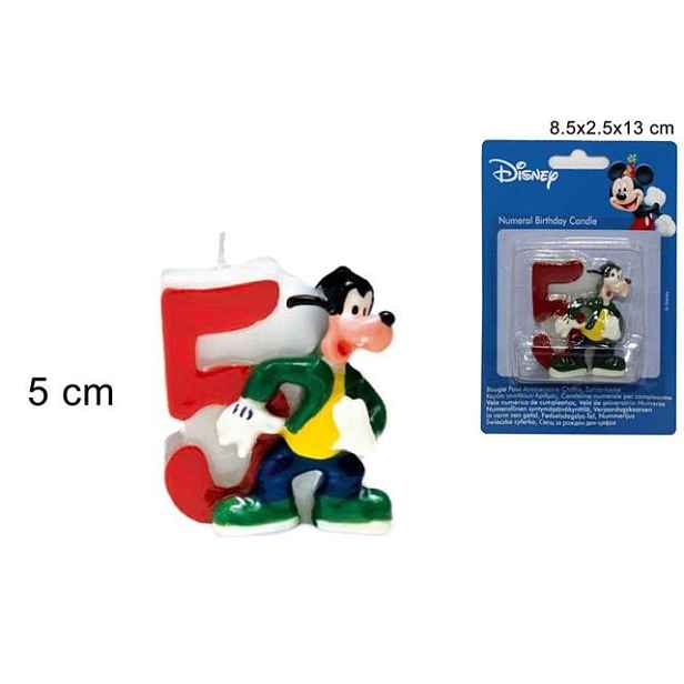 PROHOME - Svíčka číslice 5 Disney