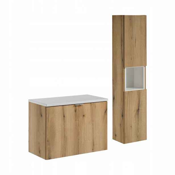Zestaw meblowy 80cm z blatem i Szafką wysoką, Nova Oak