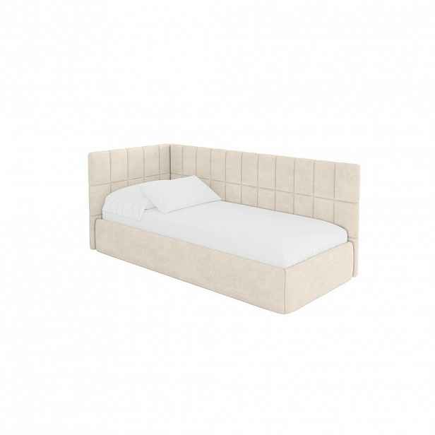 ALTDECOR JEDNOLŮŽKOVÁ POSTEL pro mládež s úložným prostorem, vpravo - TULY 80x200 béžová