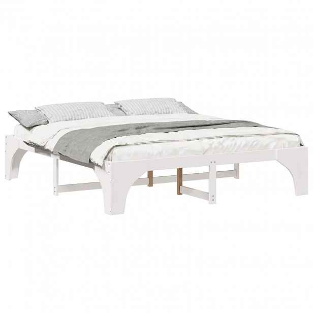 vidaXL Rám postele Bílá 200 x 200 cm Masivní borové dřevo