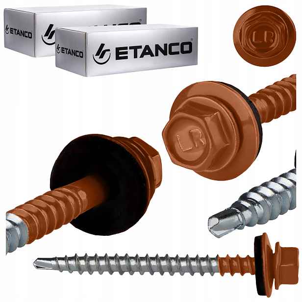Farmářské vruty 4,8x60 mm Ral 8004 200 ks plechových vrutů Etanco GTF2 Z14