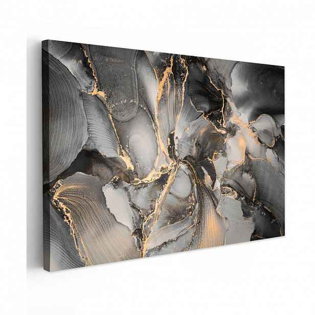 MuchoWow OBRAZ NA PLÁTNĚ Grey - Luxury - Gold - Marble 120x80 cm