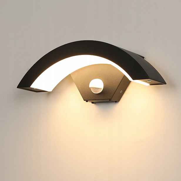 Nástěnné Led svítidlo lampa černá Moderní s pohybovým senzorem 16W 3000K