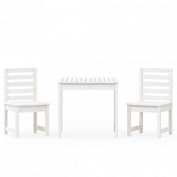 vidaXL 3dílný zahradní bistro set bílý masivní borové dřevo
