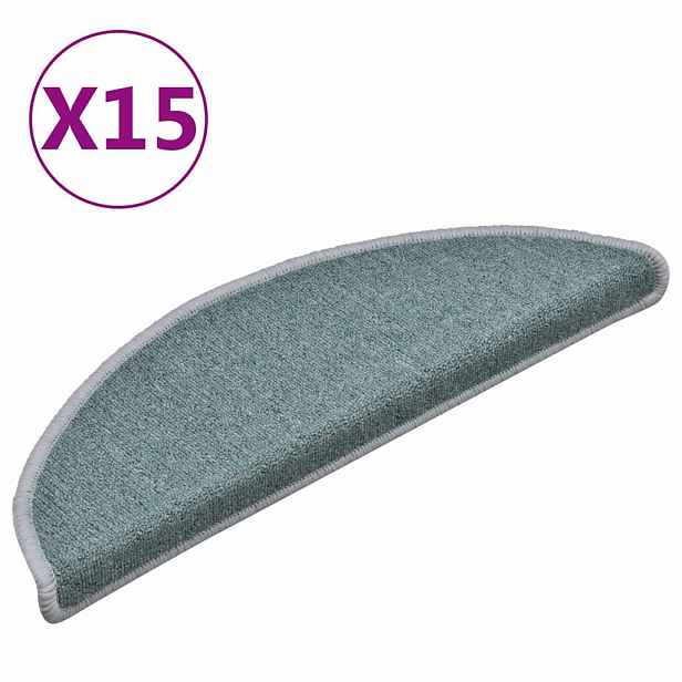 vidaXL Rohožky na schody 15 ks 56 x 17 x 3 cm Non-Slip Mořsky modrá