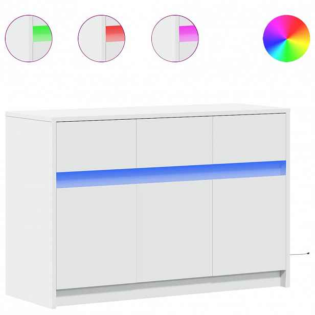 vidaXL TV skříňka s LED bílá 91 x 34 x 61 cm kompozitní dřevo