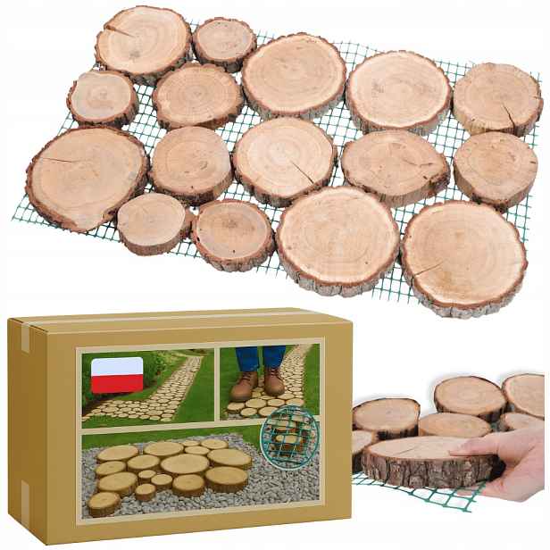 Zahradní cesta 80x50x3 cm chodník z dřevěné pláty Dub cesty Eko