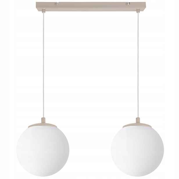 Závěsná Stropní Lampa Lustr Béžová Lišta Dvojitá Koule Do Kuchyně