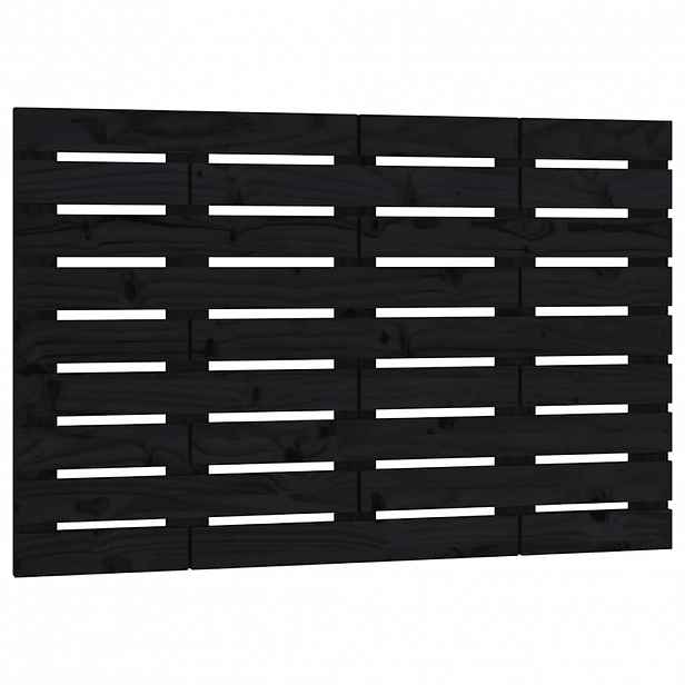 vidaXL Nástěnné čelo postele černé 106x3x63 cm masivní borové dřevo
