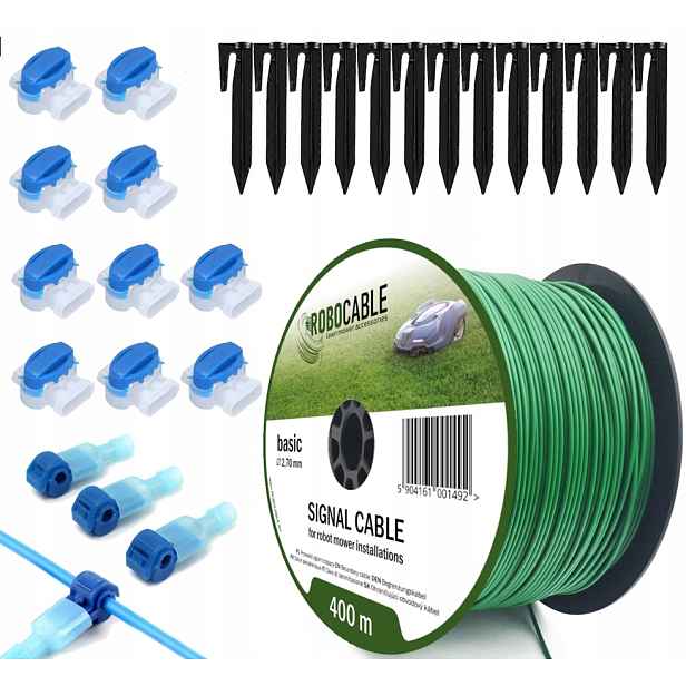 Kabel pro omezení robotické sekačky Sada 400 m Špendlíky Robocable