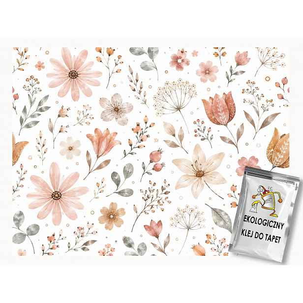 Fototapeta Flizelina Akvarel Flóra Rostliny Květiny Větvičky 254x184 130g