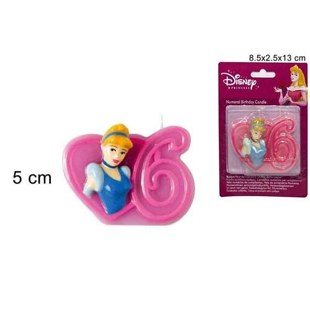 PROHOME - Svíčka číslice 6 Princess