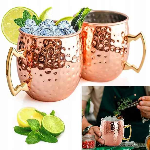 Prem-Copper Měděný hrnek na vodu 530 ml x2