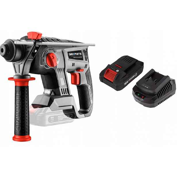 Graphite Vrtací Kladivo Akumulátor 4AH Bezkartáčové 18V Udar 2.2J 58G027
