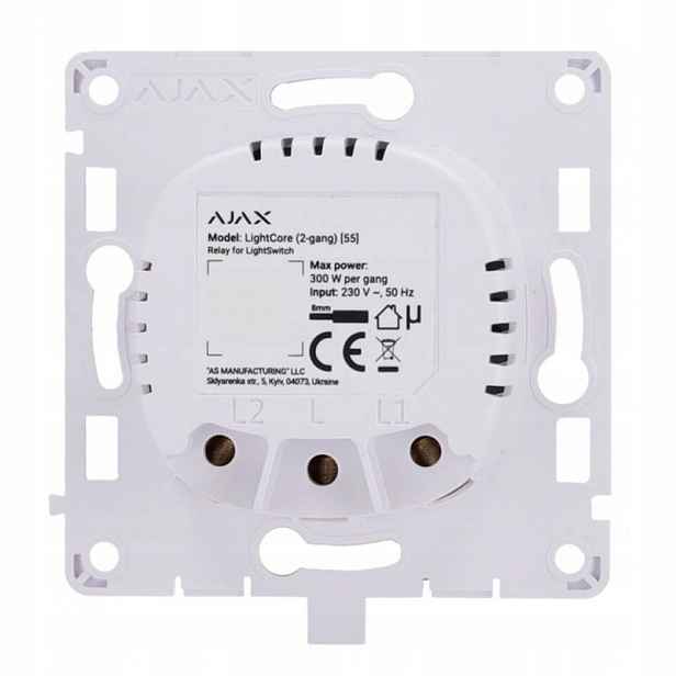 Ajax LightCore 2-way 2-směrný relé 230 V Bez N kabelu