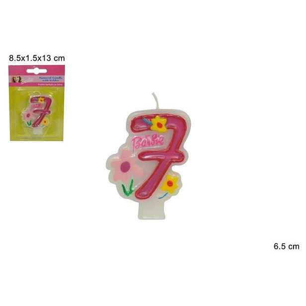 PROHOME - Svíčka číslice 7 Barbie