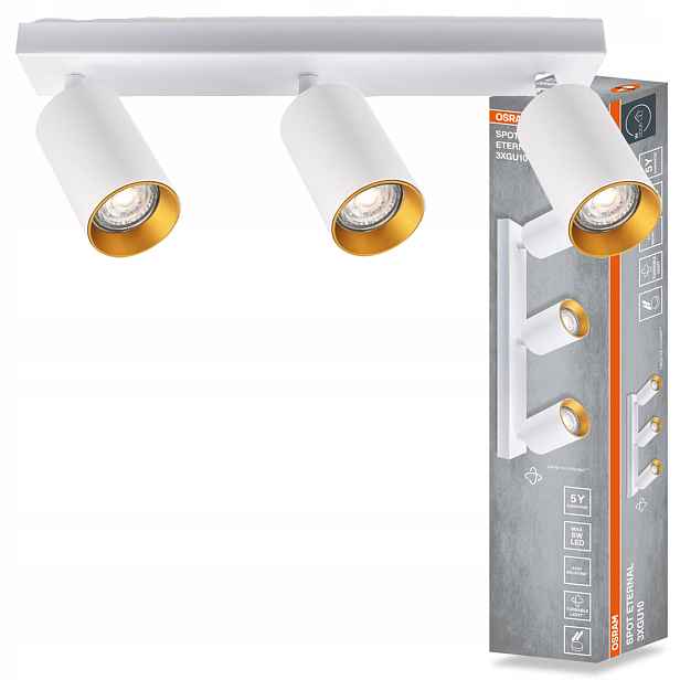 Stropní Svítidlo Nástěnné svítidlo Pohyblivé bodové reflektorové 3x GU10 Osram