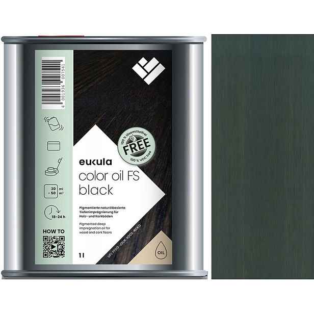 Eukula Color Oil Fs Black Černý barvicí olej na dřevo 1L