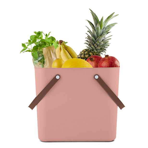 Rotho Nákupní taška, kabelka, plastová MULTIBAG dl. uši, starorůžová, 25l