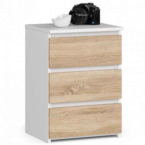 RAUMHIRSCH FURNITURE KOMODA bílá, dub Sonoma 57/40/35
