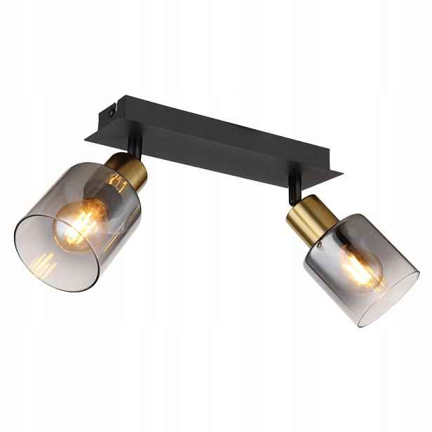 Spot Reflektor Nástěnný Hollsy Černý 2x40W E14 Skleněné Globo osvětlení