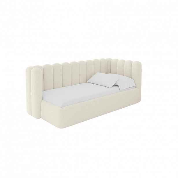 ALTDECOR JEDNOLŮŽKOVÁ POSTEL pro mládež s úložným prostorem, vlevo - HUGY 90x200 béžová