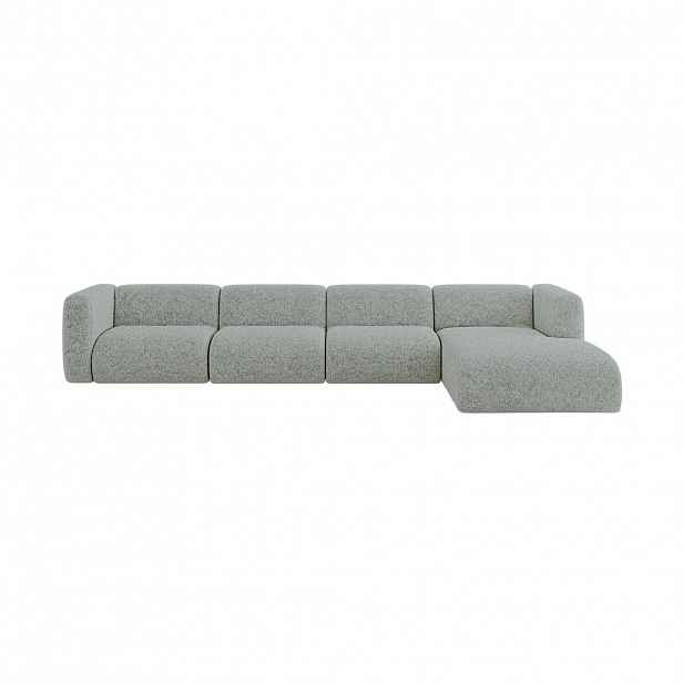 ALTDECOR ROHOVÁ SEDAČKA S PRAVOU OTOMANOU MIRA-L3 409x179x70 Zelená Velur