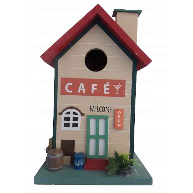 Domeček Pro Ptáky Dřevěný Ozdobná Hnízdní Budka 14.5x14x5x23cm XL