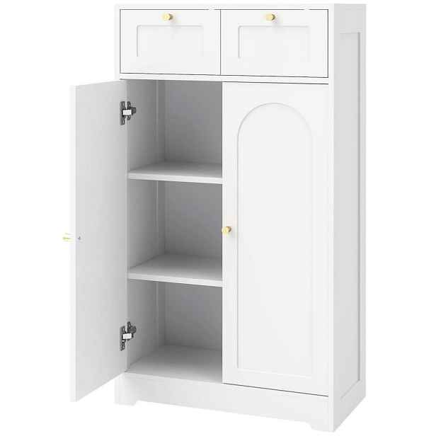 HOMCOM KOUPELNOVÁ skříňka, dřevotříska MDF, bílá