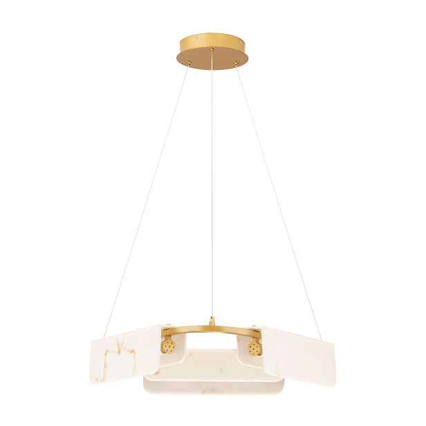 Krémové/v mosazné barvě LED stmívatelné závěsné svítidlo v dekoru mramoru ø 63 cm Aider – Nova Luce