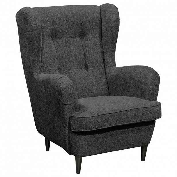 MID.YOU KŘESLO UŠÁK, textil, antracitová
