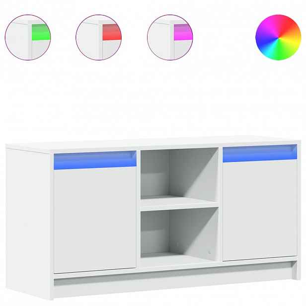 vidaXL TV skříňka s LED bílá 100 x 34 x 50 cm kompozitní dřevo