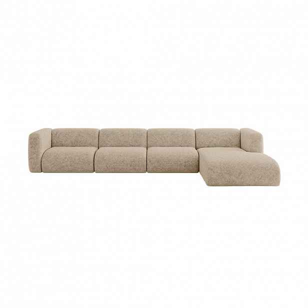 ALTDECOR ROHOVÁ SEDAČKA S PRAVOU OTOMANOU MIRA-L3 409x179x70 Hnědá Velur