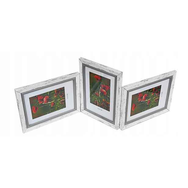 Galerie multirama Flash fotografie 15x21 cm Trojitá úroveň/vertikální/horizontální Bílá