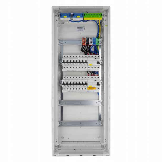 Podomítkový modulární rozvaděč 5x12 chráněný 14xMCB 2xRCCB Vde