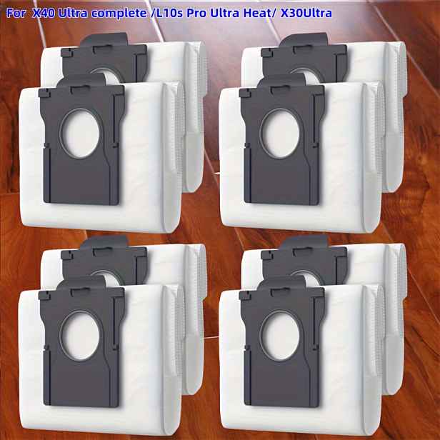 TEMU 8ks 3.2L Prachové Sáčky Kompatibilní s L10s Pro, X30 Ultra, X40 Ultra, L40 Ultra - Vysokoučinné Vysavače pro Sběr Vlasů, Nečistot a Úlomků
