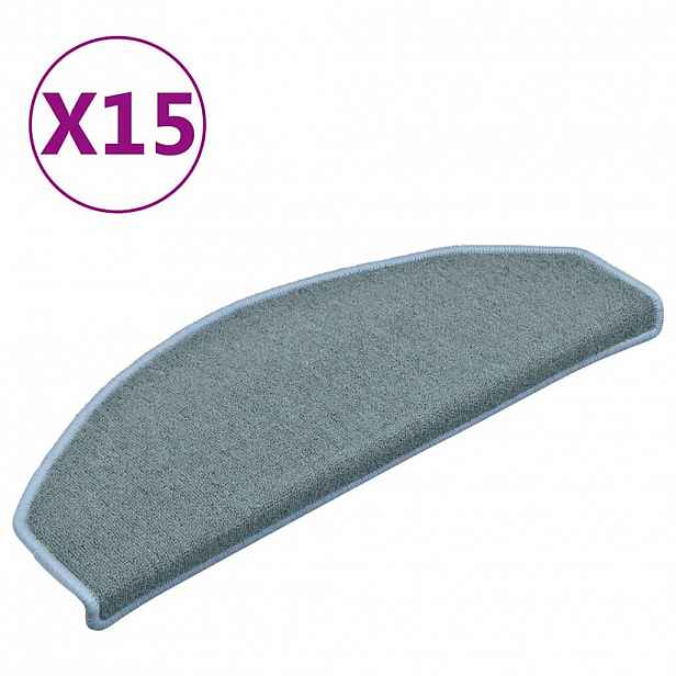 vidaXL Rohožky na schody 15 ks 65 x 24 x 4 cm Non-Slip Mořsky modrá