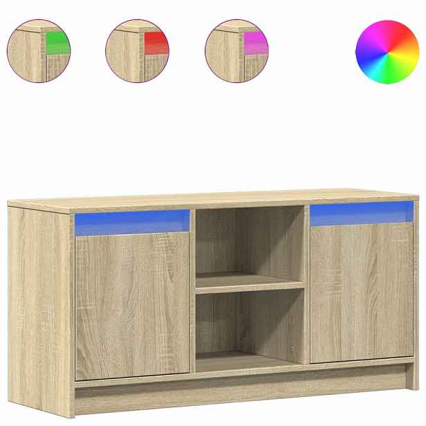 vidaXL TV skříňka s LED dub sonoma 100 x 34 x 50 cm kompozitní dřevo