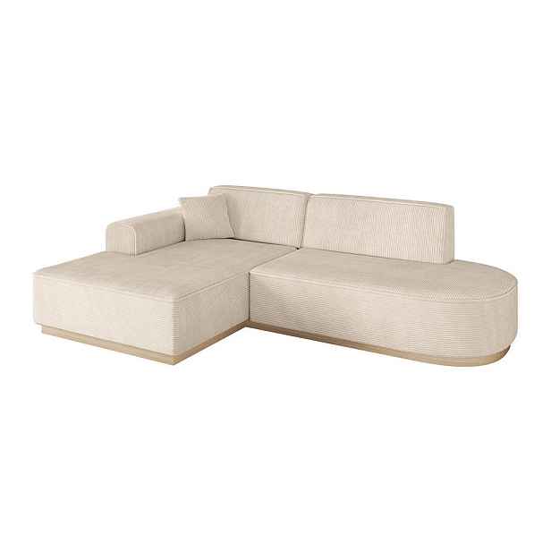 ALTDECOR ROHOVÁ SEDAČKA s otomanem, levá IREA-L1 232x165x80 Béžová Manšestr