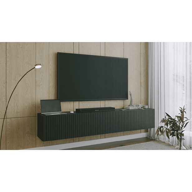 ArtExt Závěsný TV stolek JOY | 200 cm Barva: Černá (dražky)