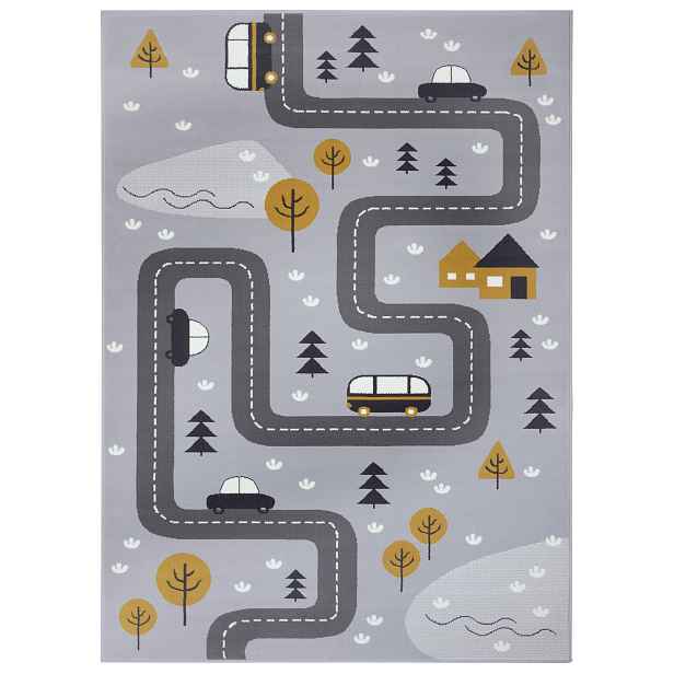 DOPRODEJ: 80x150 cm Dětský koberec Adventures 104535 Grey/mustard, 80x150, šedá, dětský pokoj, Hanse Home