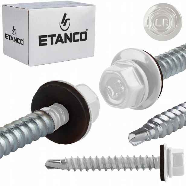 Farmářské vruty 6,4x50 mm Ral 9010 100 ks plechové vruty Etanco Gt F Hd
