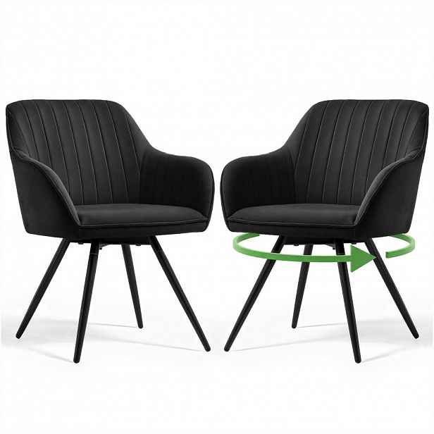 RAUMHIRSCH FURNITURE OTOČNÁ ŽIDLE, SADA 2 KS, černá, 55/83/58