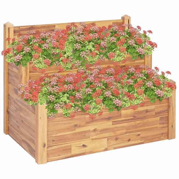 vidaXL 2patrový zahradní truhlík 110x75x84 cm masivní akáciové dřevo