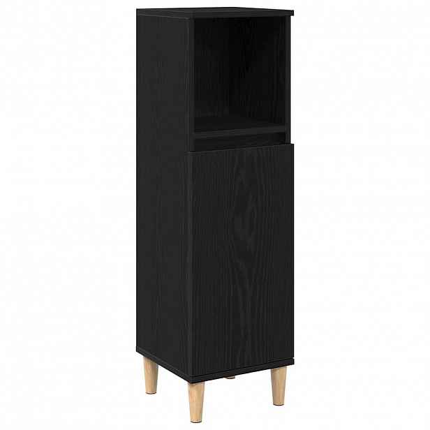 vidaXL Koupelnový kabinet Černý dub 30 x 30 x 100 cm Kompozitní dřevo
