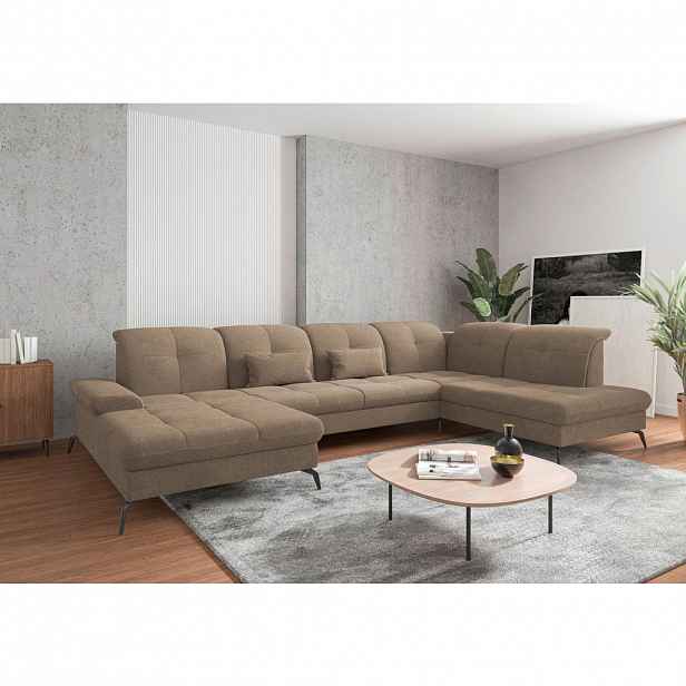 Sit & More SEDACÍ SOUPRAVA, textil, světle hnědá